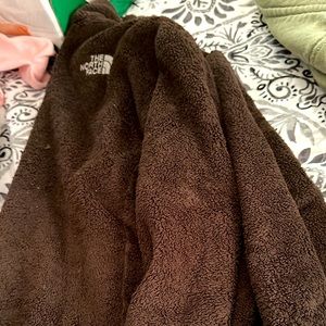 North face. Brown. Full zip up. Large
